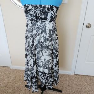 Anthropologie Lapis Chiffon Strapless Dress size S